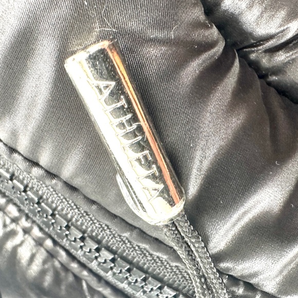 Athleta X Caraa Black Nylon Quilted Puffer Large Backpack School Travel Gym - Picture 8 of 10